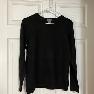 Ann Taylor black knit long sleeve top/ sweater